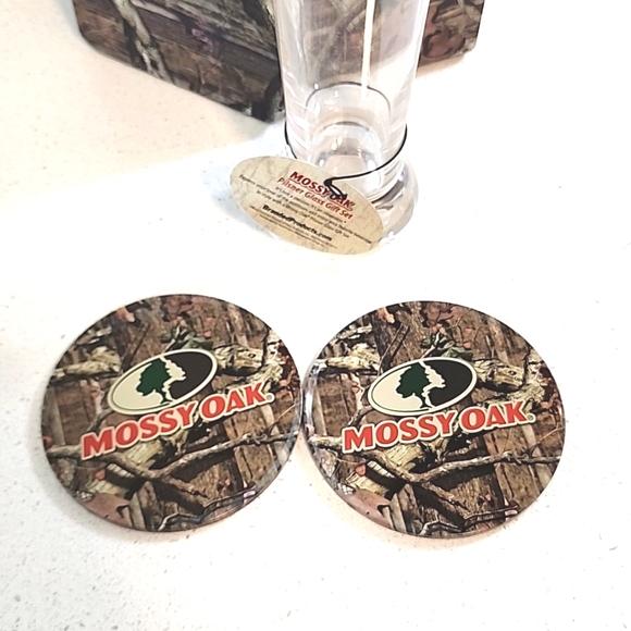 Beer Glass. Pilsner Glass Mossy Oak Gift Set in a tin. NEW with tags. - Picture 5 of 10